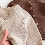 MQTIME  -  New Autumn Winter 0-3Yrs Toddler Baby Girl Boys Clothes Infant Baby Girls Boys Long Sleeved Solid Color Cardigan Jumpsuit