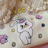 MQTIME  -  Kids Girls Clothes Sets Autumn Spring Cartoon Rabbits Girl Pullover Tops+Pants 2Pcs Fashion Children Sweatshirt Tracksuit 1-6Yrs