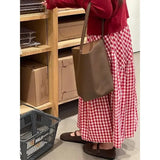 MQTIME  -  Red Plaid A- Line Mini Skirt with Lining Spring Summer Asymmetrical Splicing Big Swing Japanese Style Polyester Fiber Skirt