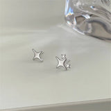 Mqtime Trend Statement Silver Color Plated Hollow Star Hoop Earring For Women Fashion Vintage Accessories Aesthetic Jewelry Gift