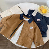 MQTIME  -  Children's Outerwear 2025 Spring and Autumn Season Male Child Labor Outerwear Children's Jackets Boys and Babies Lapel Tops