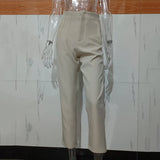 MQTIME  -  New Women Casual Pants High Waist Slim-fit Basic Pants Popular Hot Sale Plaid Color Straight Style Daily Trousers