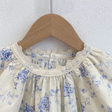 MQTIME  -  New Summer Baby Girl Clothes Suit Short Sleeved Cotton Flower Printed T-shirt+Skirt 3-7Yrs Children Clothing Set