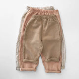  MQTIME  -  Mori Retro Cotton Linen Boys And Girls Straight Pants Summer New Elastic Waist Loose Casual Pant With Pocket Children's Trousers