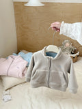  MQTIME  -  Winter New Children Fleece Coat For Boys Girls Long Sleeve Warm Jacket Baby Letter Embroidery Windproof Tops Kids Clothes