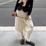 MQTIME  -  Women's Lace Loose Lantern Pants Fashion Commuting Ruffle Casual Wide Leg  Streetwear Daily Trousers New Women Pants 2026
