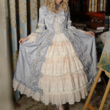MQTIME  -  2024 New Light Blue Bowknot Lolita Dress Women Fashion Gothic Lace Patchwork Japaness Style Sweet Lolita Cosplay Vintage Dress