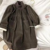 MQTIME  -  Girls Padded Dress Children Autumn Winter Gown Kids Casual Long-sleeved Vestidos 2024 New Toddler Plus Velvet Fashion Clothing