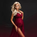  MQTIME  -  Clearance Maternity Bodysuit For Photography Props Sleeveless Lace Pregnant Woman Long Dress For Photo Shoot