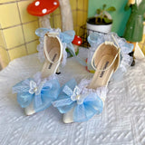 MQTIME  -  High Quality Designer Luxury Shoes Bridal Wedding Shoes Y2K Heels Lolita Cosplay 2000S Heels Bow Butterfly Heels Party Shoes