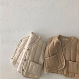 MQTIME  -  Korean Infant Girls Vest Solid Color Thicken Warm Toddler Girls Waistcoat New Winter Versatile Round Neck Kids Girls Vest