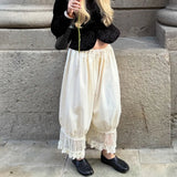 MQTIME  -  Women's Lace Loose Lantern Pants Fashion Commuting Ruffle Casual Wide Leg  Streetwear Daily Trousers New Women Pants 2026
