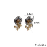 MQTIME -  Flower Petal Jewellery Elegant Charm Jewelry for Women Trendy Earring Vintage Acrylic Beaded Pendant Earrings