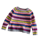 MQTIME  -  New Winter Little Girls Sweater Colorful Thicken Warm Toddler Girls Kids Girls Knitwear Contrast Striped Toddler Girls Pullovers