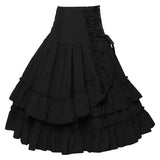 MQTIME  -  Medieval Victorian Vintage High Waist Bandage A-line Skirts Women Renaissance Gothic Steampunk Sexy Pleated Bustle Skirts