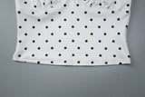 MQTIME  -  Chic Polka Dot Sling Top Set Women Casual Sleeveless Off-shoulder Slim Tops High Waist Midi Skirt Sets Lady Vacation Outfit