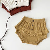 MQTIME  -  Autumn Spring 0-4Yrs Kids Knitting Solid Color Shorts Children Pants Baby Girl Knitting Short Skirt