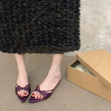 MQTIME  -  New Arrival Women's Shoes Exquisite Bow Pointed Head Mules for Woman Elegant French Casual Shoes Designer Shoes Zapatos De Mujer