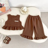 MQTIME  -  New Autumn Infant Baby Girls Sports Clothes Suit Sleeveless Vest+Pants Long Sleeved T-shirt 0-5Yrs Children Clothes Set