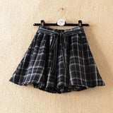 Mqtime Fall Winter Kawaii Fashion Plaid Mini Women's Skirts High Waist Woolen Tartan Pleated Skirt Preppy A-Line Skater School Faldas