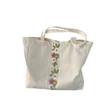 MQTIME  -  Stylish Women s Oversized Shoulder Bag with Elegant Embroidery Detail Perfect for Work Travel and Shopping Excursions
