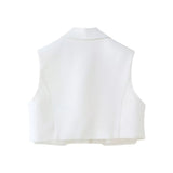 MQTIME  -  Autum Women's European And American Style Flip-up Short Vest Casual Pants Street Style Fashionable Elegant Suit