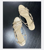 MQTIME  -  Spring/Summer New Retro High Heel Strap One Button Open Toed Sandals for Women
