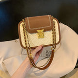 MQTIME  -  Color Block Chain Single Shoulder Crossbody Bag for Women, New High-Quality Texture Niche Handbag