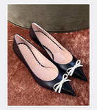 MQTIME  -  Butterfly Knot Color Blocked Single Shoes for Women New Style Pointed Shallow Mouth Slim Heel High Heels