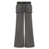  MQTIME  -  American Streetwear Low Waist Pockets Vintage Patchwork Casual Long Jeans