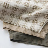 MQTIME  -  Korean Style Summer Baby Boys Plaid Outfits Cotton Linen Shirts Shorts 2pcs Toddlers Kids Casual Thin Sets