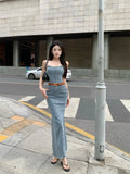 MQTIME  -  Denim Suspender Dress For Women'S Summer New French Retro Design With Personalized