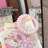MQTIME  -  Cherry Blossom Candy Color Jelly Phone Line Hair Band Children's Spring New High Elasticity Seamless Hair Girl Headdress