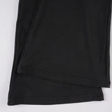 ﻿ MQTIME  -  Autumn Color Patchwork Lapel Waist Ruffles Slim Flare Pants Women Fashion Casual Streetwear Boot Cut Trousers All Matching