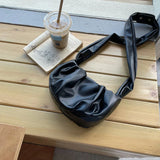 MQTIME  -  Elegant Pleated Shoulder Bag for Women Soft Pu Leather Casual Hobos Bag Advanced All-match Fashion Designer Ladies Handbag
