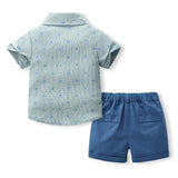 MQTIME  -  Summer Boys Sets Clothing Korean Fashion Gentleman Plaid Cotton Short Sleeve Baby Tops+Shorts+Tie Kids Boutique Clothes