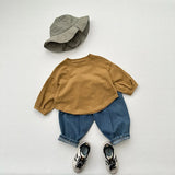 MQTIME  -  Autumn New Children Long Sleeve T Shirts Solid Baby Boys Casual T Shirts Cotton Girls Loose Bottoming Tops Kids Clothes