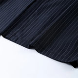 MQTIME  -  Fashion Stripe Pleated Wide Leg Pants For Women Casual Pockets High Waist Long Trousers Autumn New Lady Pants High Street