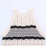 MQTIME  -  Sexy Sleeveless Striped Dress For Women Fashionable Slim Fit Waist Cinched Dresses Lady New Travel Seaside Evening Party Robes