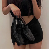 MQTIME  -  Stunning  Heel Sandals Women's Summer New Sle Bla Pointed Toe High Heel oes Faionable f Slippers PU Lined Rubbe...