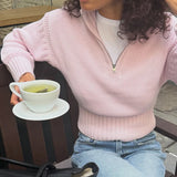 MQTIME  -  Women Cropped Sweater Pullover Casual Loose Tapered Jumper Waist Streetwear Comfort Fashion Autumn Knit Women's Pullovers