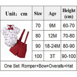 MQTIME  -  Summer Baby Boys Costumes Short Sleeve Bodysuit with Bow + Suspender Pants Wedding Parties Festivals Gentleman Clothing