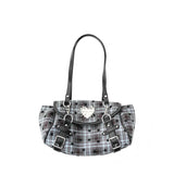  MQTIME  -  Y2k Gothic Flap Shoulder Bag Women Large Capacity Buckle Design Preppy Casual Commuter Underarm Bowling Bag Pu Leather Hanbag