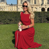 MQTIME  -  Pleated Sleeveless Elegant Midi Long Dress Elegant 2025 Summer Dress Nightclub Sexy Party A-line Dresses Vestidos