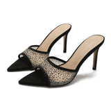 MQTIME  -  New European and American Style Fine-heeled High-heeled Slippers Women's Pointed Outer Wear Fashionable Women's Slippers