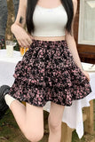 MQTIME  -  2024 Summer New Korean Edition Sweet Small Fragmented Flower Short High Waist Slim Loose A-line Fluffy Half skirt for women