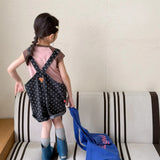  MQTIME  -  New Summer Toddlers Kids Denim Jumpsuits Polka Dot Printed Children Shorts Baby Girls Suspenders Overalls