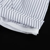 MQTIME  -  Women's Casual Striped 2 Piece-Set Shorts Contrast Bow Lace-Up Cardigan Loose Shorts Daily Party Fashion Female Sets New