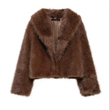 MQTIME  -  Autumn Winter New Women's Fox Fur Black Coat Fur Jacket Babes