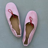 MQTIME  -  High-Quality Soft Leather Ballet Flats Women Bow Tie Detail Round-Toe Slip-On Loafers Comfortable Soft Soles Suede Casual Shoes